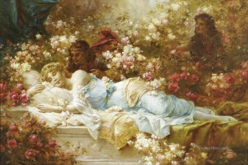 Flores Painting - La bella durmiente Hans Zatzka flores clásicas